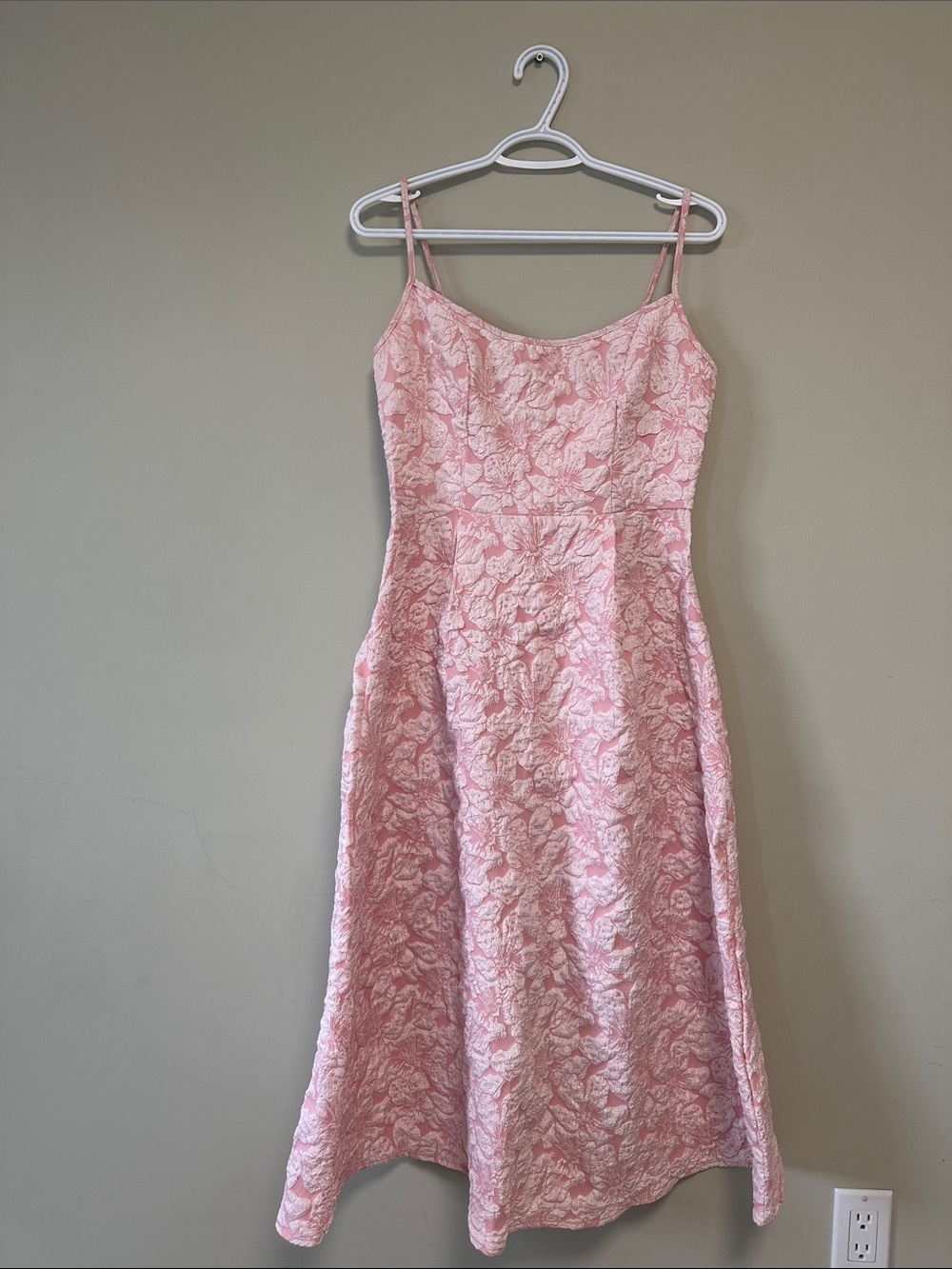 Pink Floral Midi Dress